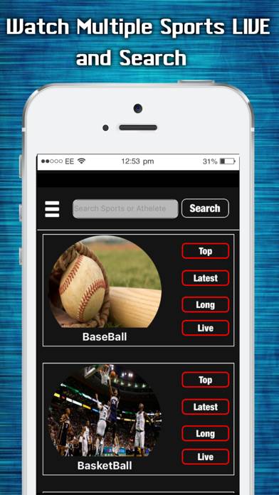 Sports TUBE LIVE Schermata dell'app #1