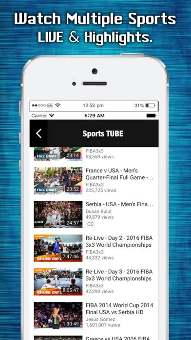 Sports TUBE LIVE Schermata dell'app #3