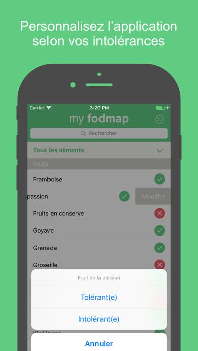My Fodmap : Le régime Fodmap sur votre smartphone Capture d'écran de l'application #3