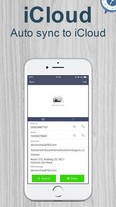Business Card Scanner-Sam Full Capture d'écran de l'application