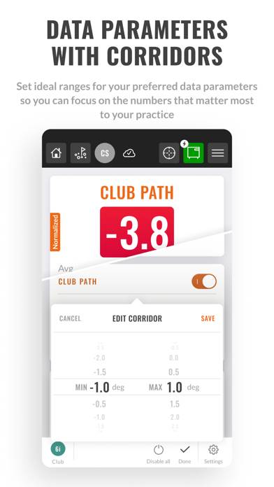 TrackMan Golf Pro App skärmdump