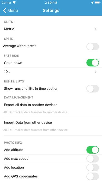 EXA Ski Tracker Captura de pantalla de la aplicación #5