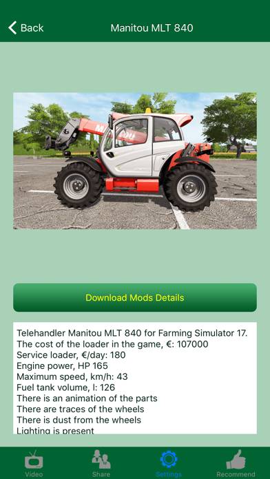 Mods for Farming Simulator 17 (FS2017) Captura de pantalla de la aplicación