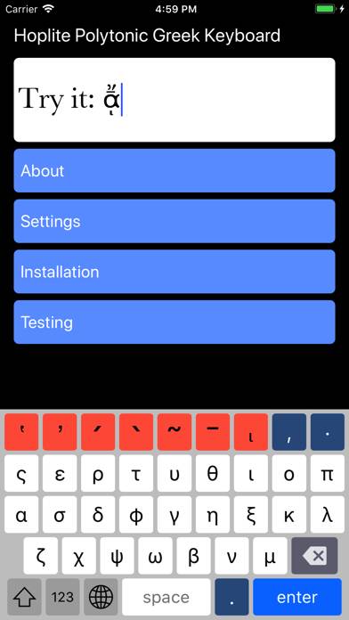 Hoplite Greek Keyboard App preview #1