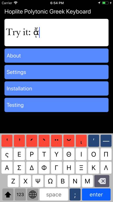 Hoplite Greek Keyboard App preview #2