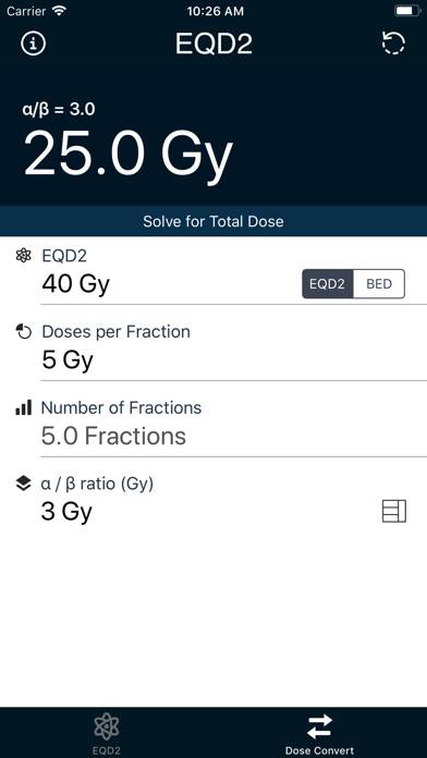 EQD2 Calculator Schermata dell'app #3