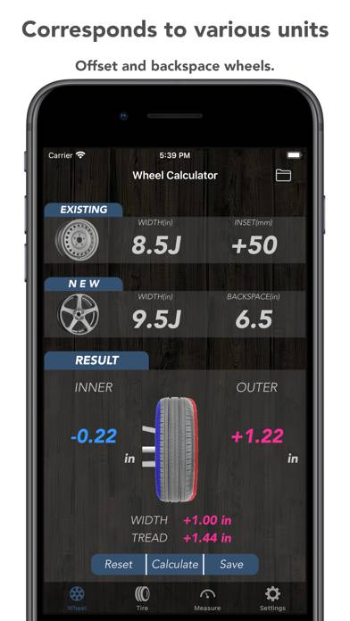 Tire Calculator (Offset&Speed) Capture d'écran de l'application