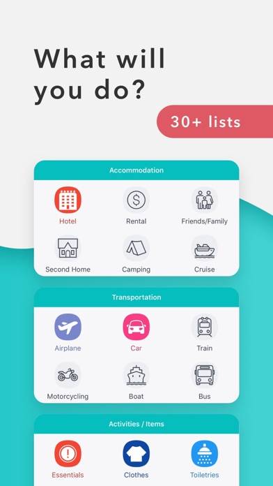 Packr Travel Packing List Schermata dell'app #2