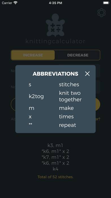 Knitting Calculator App skärmdump #4