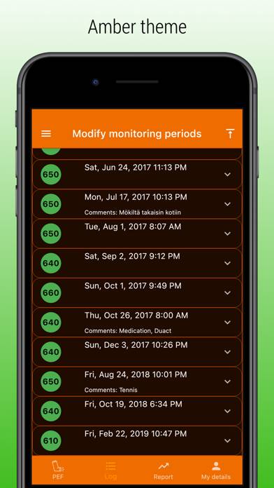 PEF Log App skärmdump #6