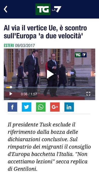 Tgla7 Schermata dell'app