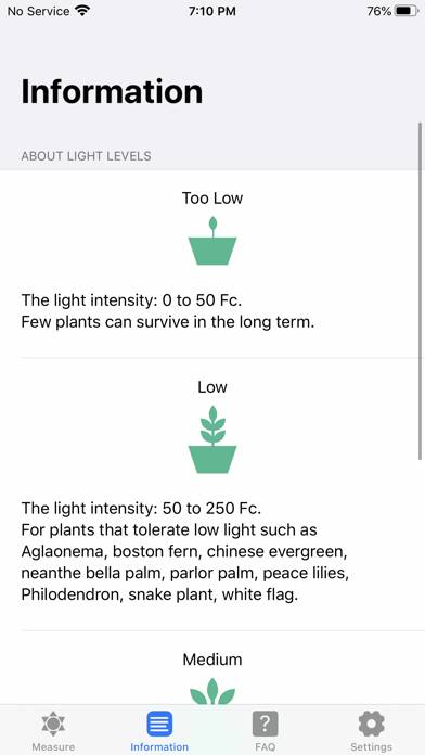 Plant Light Meter Schermata dell'app #3