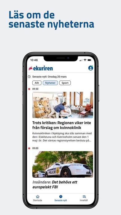 Ekuriren App skärmdump