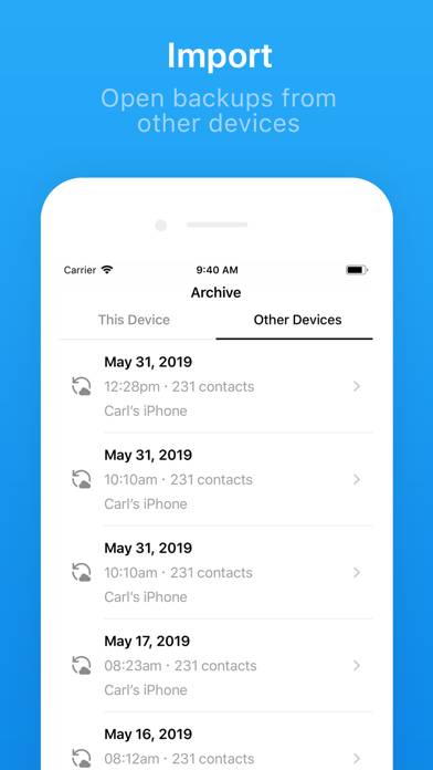 Contacts Backup plus Transfer Schermata dell'app #3