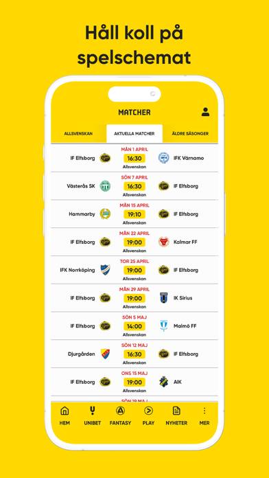 IF Elfsborg Live App skärmdump #6