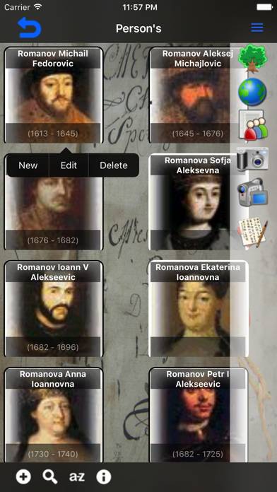 Genealogical trees of families App screenshot