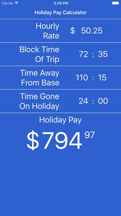 Holiday Pay Calculator App screenshot #2