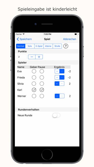 Doppelkopf Schreiber App-Screenshot #4