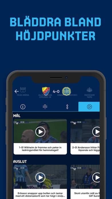 DIF Fotboll Live App skärmdump