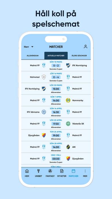MFF Live App skärmdump