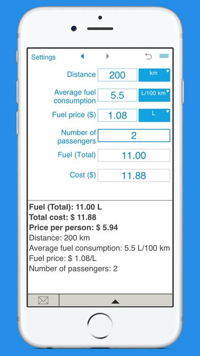 Trip fuel cost calculator screenshot #3