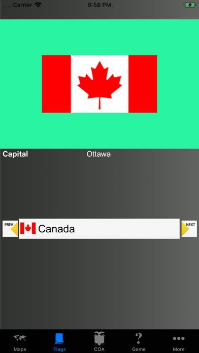Country Flags, Maps, COA Quiz Скриншот
