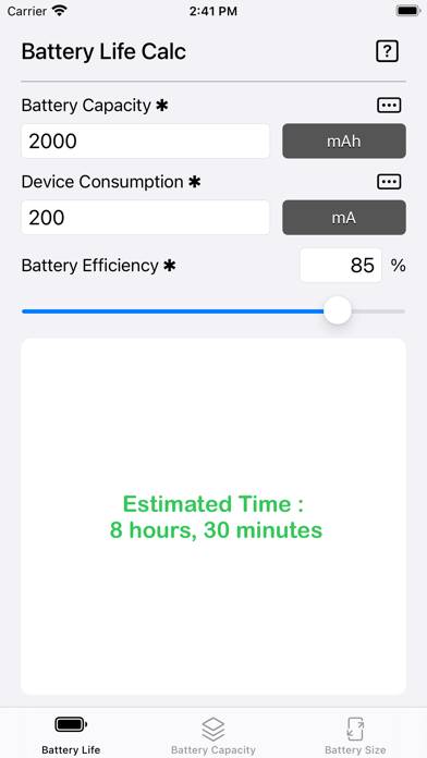 Battery Calculator App skärmdump #1