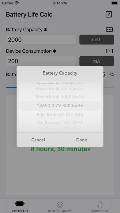 Battery Calculator App skärmdump #2