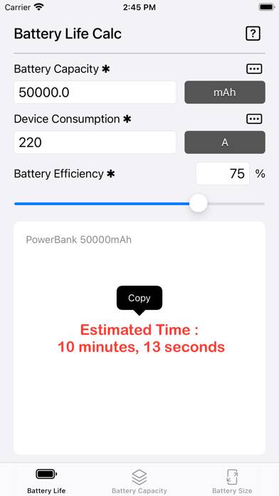 Battery Calculator App skärmdump #3