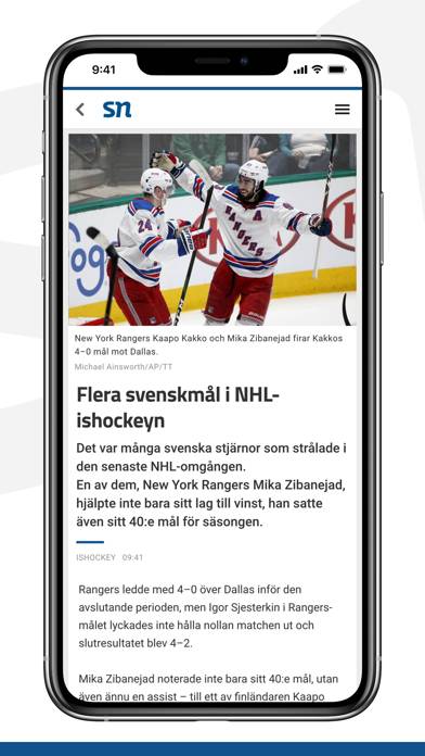 Södermanlands Nyheter App skärmdump