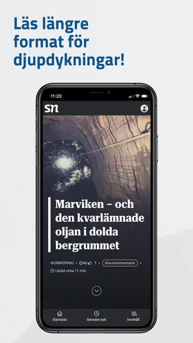 Södermanlands Nyheter App skärmdump