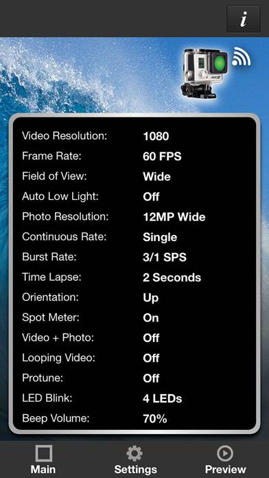 Remote Control for GoPro Hero 3 plus Silver App screenshot