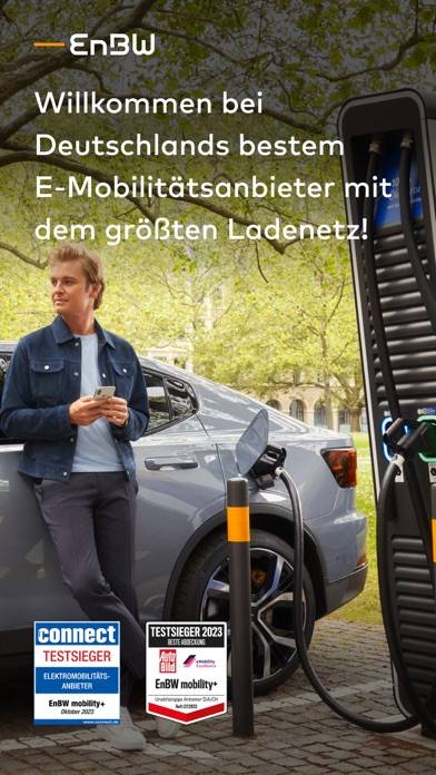 EnBW mobility+: E-Auto laden Bildschirmfoto