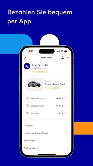 EnBW mobility plus: E-Auto laden App-Screenshot