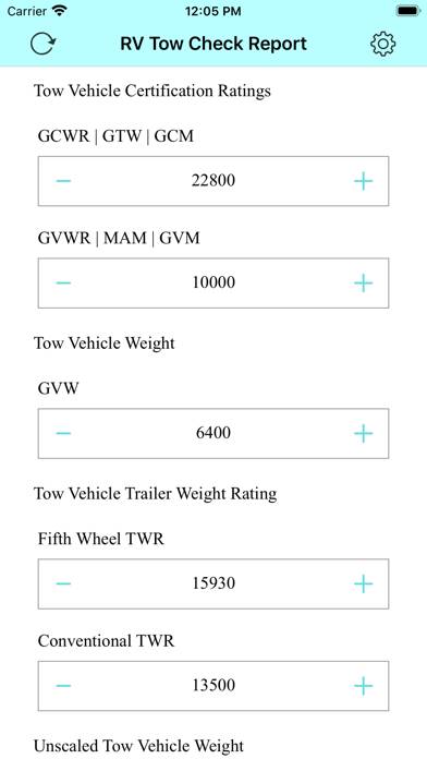 RV Tow Check App screenshot