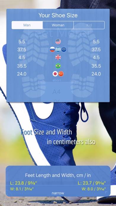 Feet Meter measure shoe size App screenshot #2