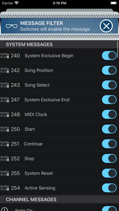 MIDI Check Schermata dell'app