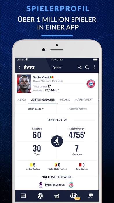 Transfermarkt App-Screenshot