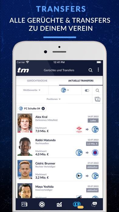 Transfermarkt App-Screenshot