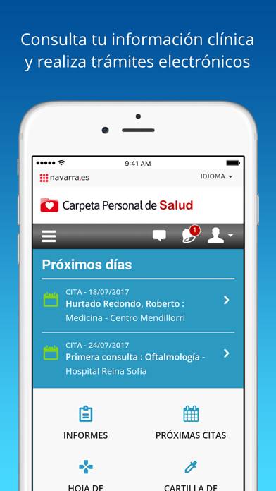 Carpeta Personal de Salud Captura de pantalla de la aplicación #1