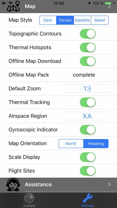 EVario Variometer Paragleiter App-Screenshot