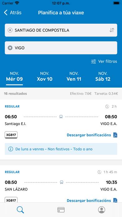 Transporte Público de Galicia Captura de pantalla de la aplicación #4