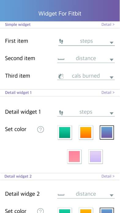 Widget For Fitbit Captura de pantalla de la aplicación