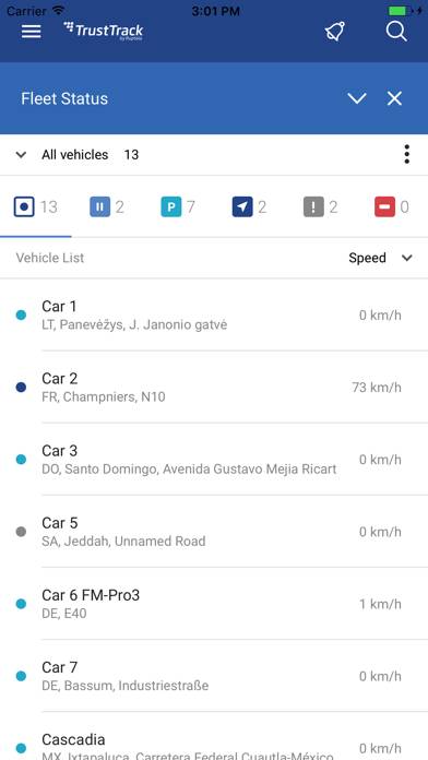 TrustTrack App skärmdump