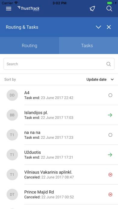 TrustTrack App skärmdump