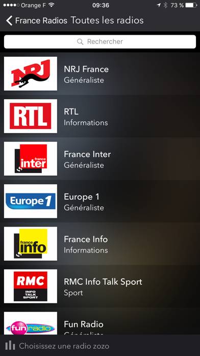 France Radios Capture d'écran de l'application