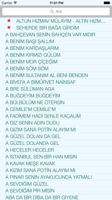 Türkü Sözleri Uygulama ekran görüntüsü #1