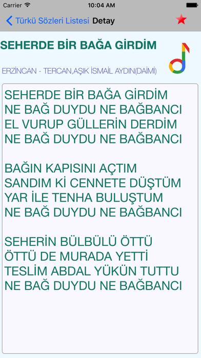 Türkü Sözleri App screenshot #3