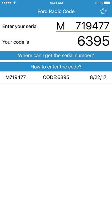 Radio Code for Ford M Schermata dell'app #2