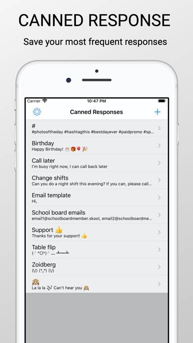 Canned Response Keyboard App screenshot #1